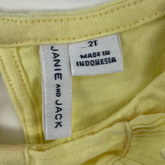 Janie and Jack Girls Yellow Organza Ruffle Trim Bow Detail Sleeveless Top 2T - Picture 3 of 4